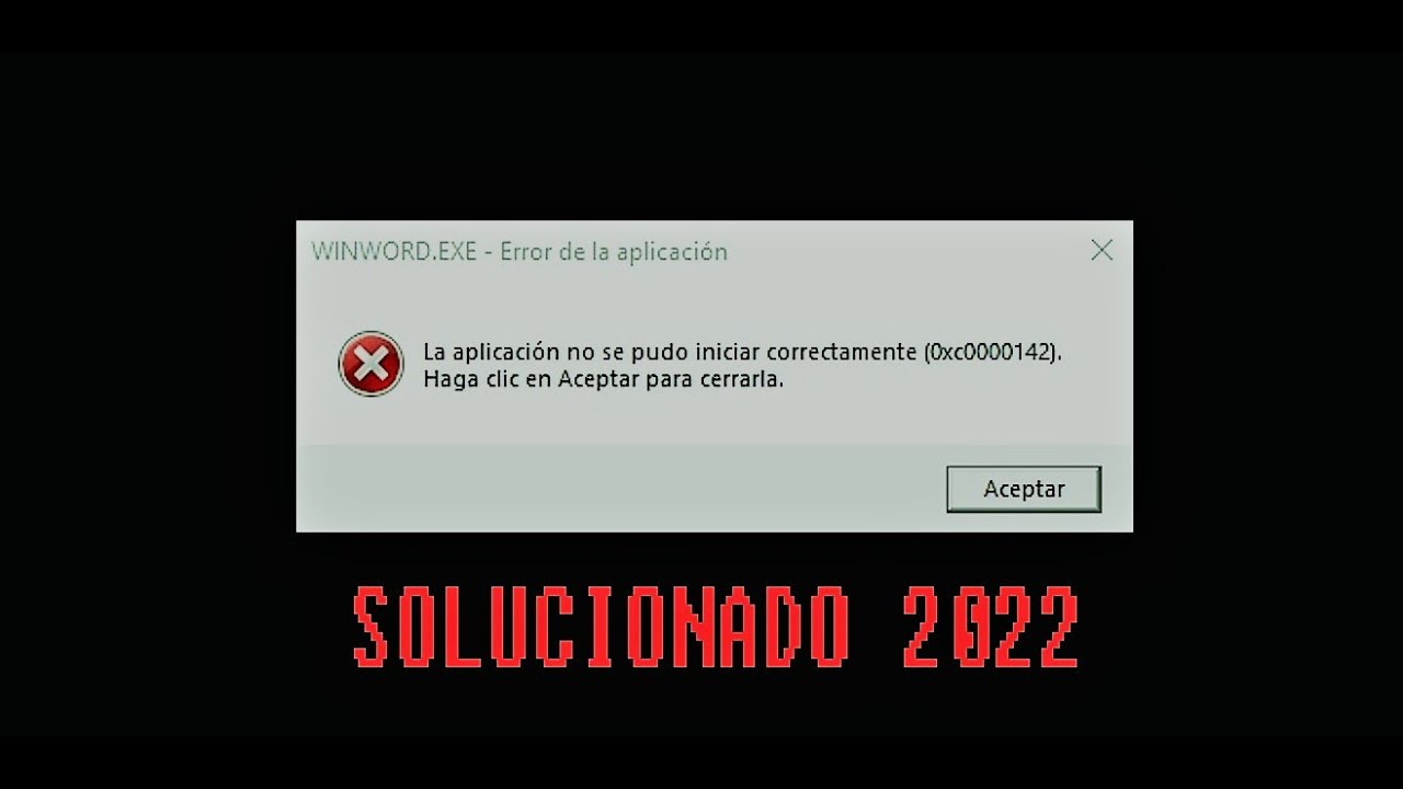 LA APLICACIÓN NO SE PUDO INICIAR CORRECTAMENTE (0xc0000142). MICROSOFT