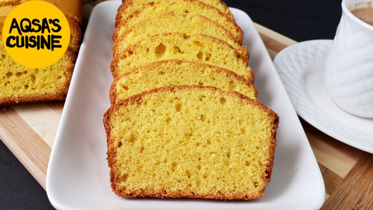 NO BUTTER 2 WAY PLAIN TEA CAKE RECIPE WITH/WITHOUT OVEN PERFECT RECIPE by Aqsa's Cuisine
