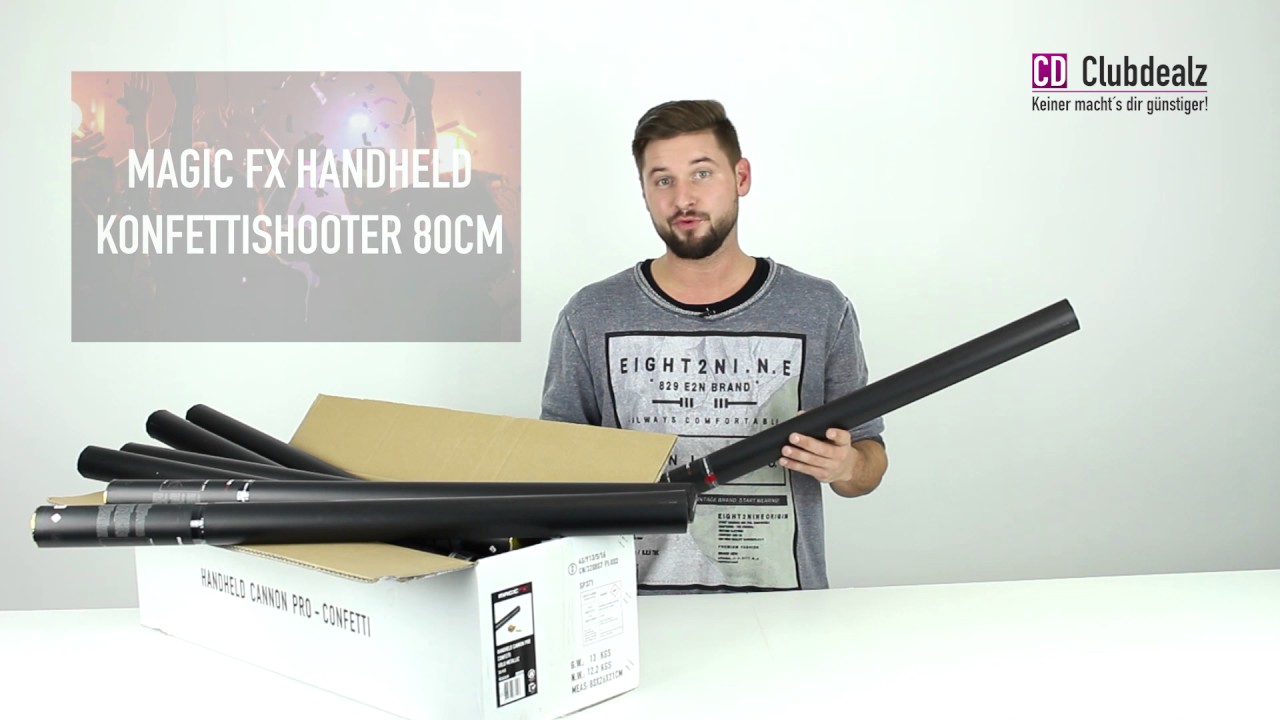 MagicFX Electric Cannon PRO – Streamer-Kanone Für Konfetti & Effekte, 80 Cm Streamer In Weiß+Silber