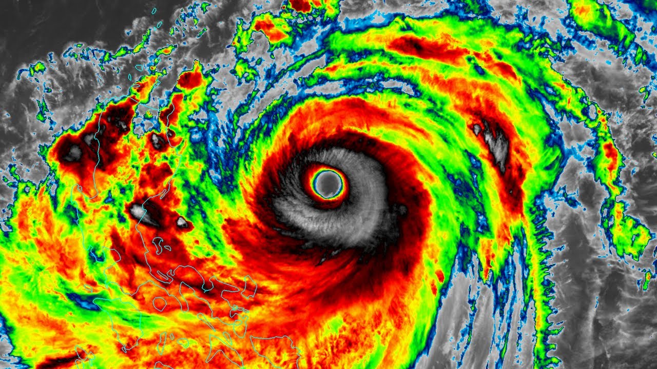 Infrared Satellite Animation of Super Typhoon Mangkhut/Ompong (2018)