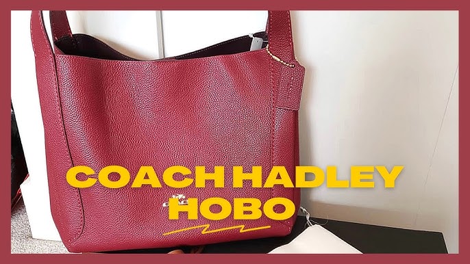 ✅ Coach Hadley 21 Signature Signature Canvas Brass Tan Rust Hobo Crossbody  Bag