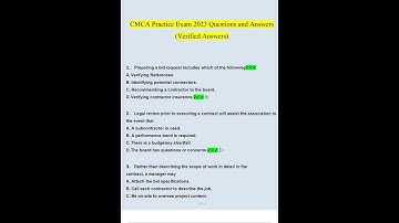 CMCA PRACTICE EXAM 2023 QUESTIONS AND ANSWERS VERIFIED ANSWERS