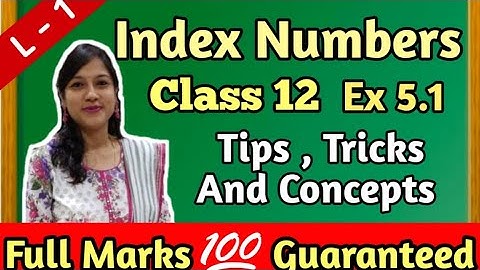 Index Numbers Ex5.1 Class 12 Q1,10 Formula Meaning Maharashtra Board New Syllabus#indexnumber#cpt