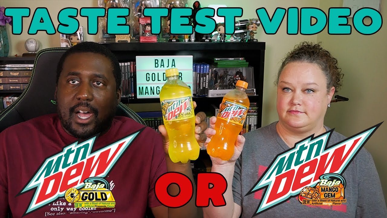 WHICH NEW BAJA FLAVOR TASTES BETTER? | Mountain Dew Baja Gold and Mango Gem Taste Test