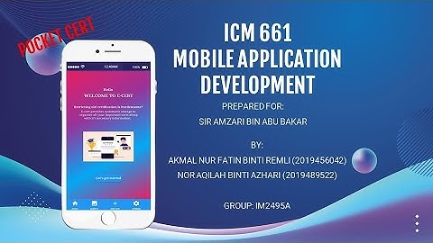 Pocket Cert Mobile Application ICM 661