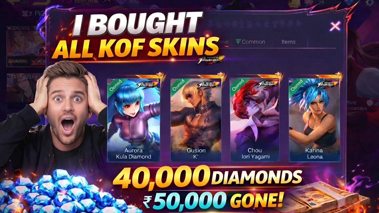 I BOUGHT ALL 6 KOF SKINS💐 | MLBB KOF DRAWS | SPENDING 40,000 DIAMONDS OF KOF EVENT| MLBB X KOF 2026