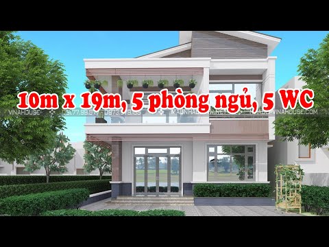 Video Biệt thự 2 tầng hiện đại, mái lệch với 5 phòng ngủ... - youtube