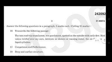 5th sem BA English language and linguistics previous year question paper calicut university