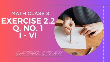 LECTURE | MATH CLASS 8, Exercise 2.2, Question No.1 i - vi | By Abdul Sattar Maher |@ SATTAR Studio|