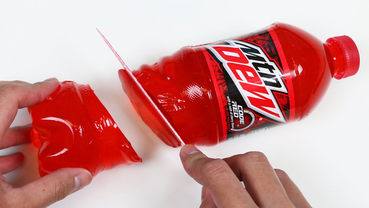 How To Make A Mountain Dew Code Red Gummy Bottle Youtube