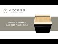 Access base 3 drawer cabinet assembly  access by cabinet joint  modern frameless cabinets