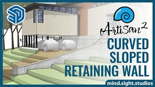 Designing Curved Sloped Retaining Walls with Artisan 2 in SketchUp screenshot 4