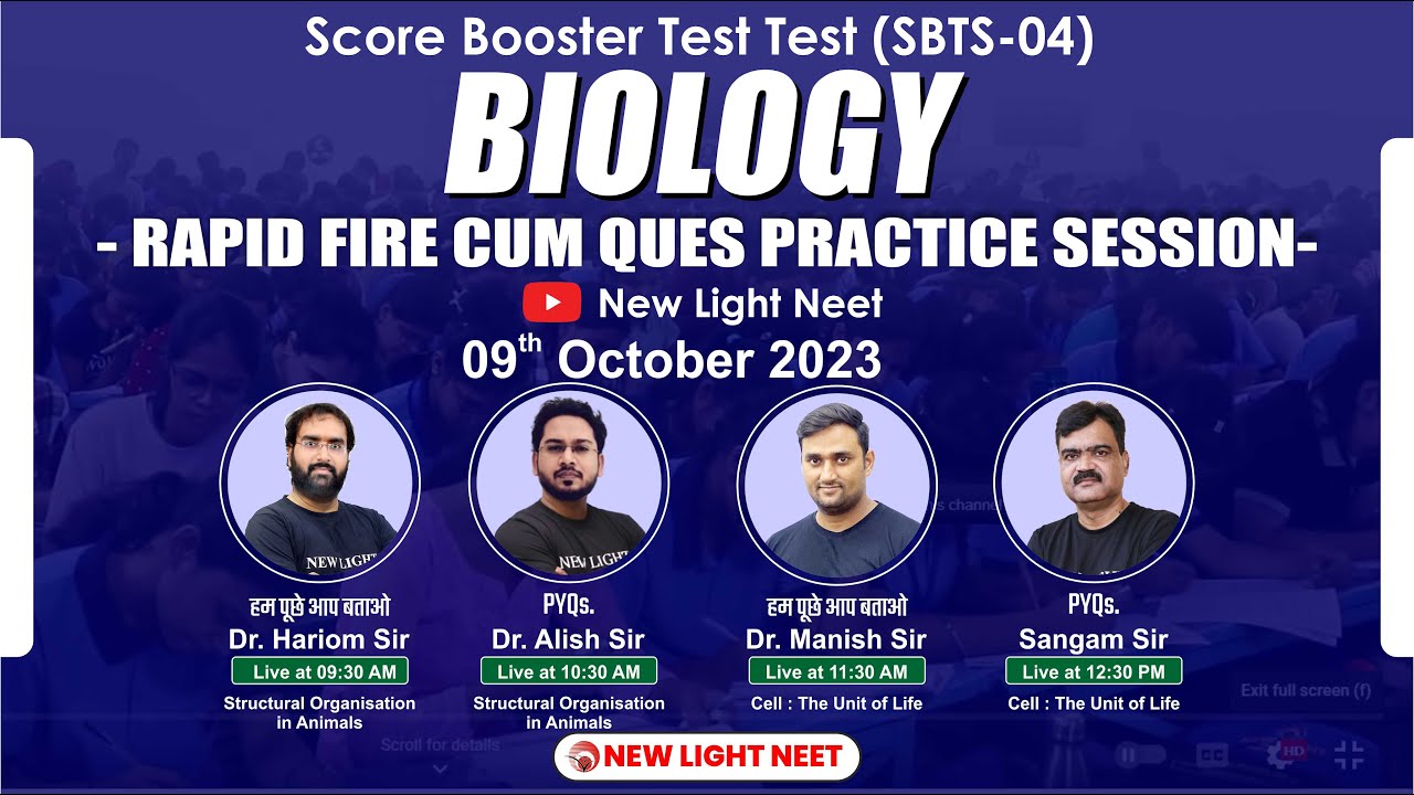 LIVE NEET 2024 | BIOLOGY RAPID FIRE QUES. PRACTICE SESSION | SCORE ...
