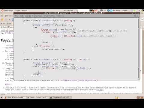 Application of Sets and Recursion in Java. A recursive Web Crawler