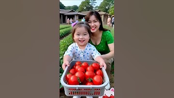 Beautiful Mom Teaches Cute Baby to Share Tomatoes 🍅💖