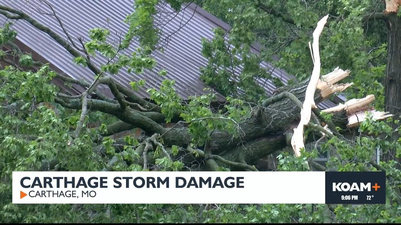 Carthage residents clean up after another storm - YouTube