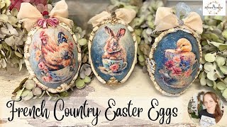 DIY French Country Easter Eggs with IOD & Redesign Moulds | ABStudios Decoupage Paper | Spring Decor