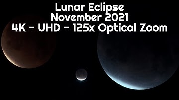 Lunar Eclipse November 2021 - 4K UHD - High Zoom - Nikon P1000 - Blood Moon