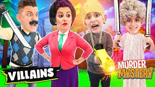 ROBLOX MURDER MYSTERY In Real Life (VILLAINS) GRANNY, SCARY TEACHER, HELLO NEIGHBOR, GRANDPA