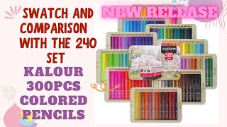 KALOUR 300 Color Pencils swatch and comparison with the 240 set. My thought on the pencils.