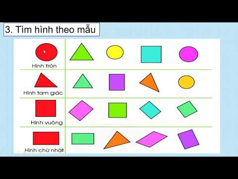 Toán lớp 1, bài Hình tròn – Hình tam giác - Hình vuông – Hình chữ nhật (tiết 2)