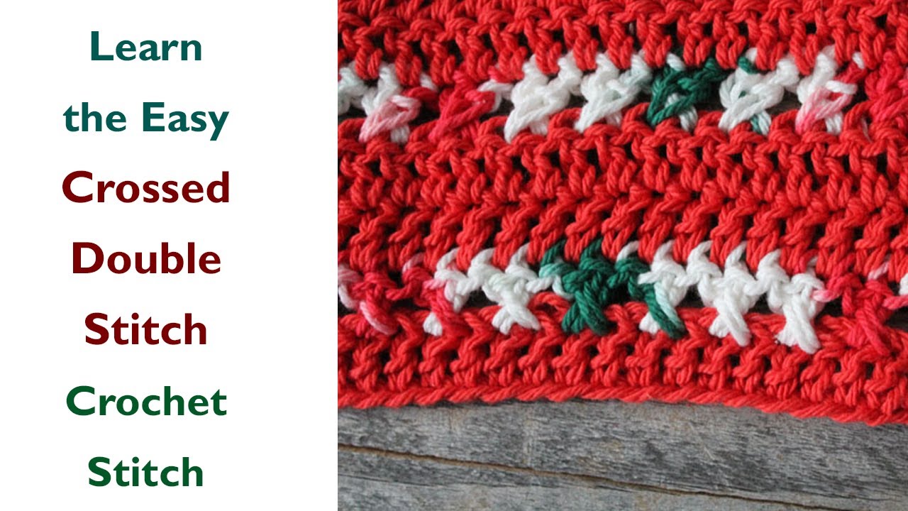 How To Crossed Double Crochet Stitch Tutorial - Left-Handed - YouTube