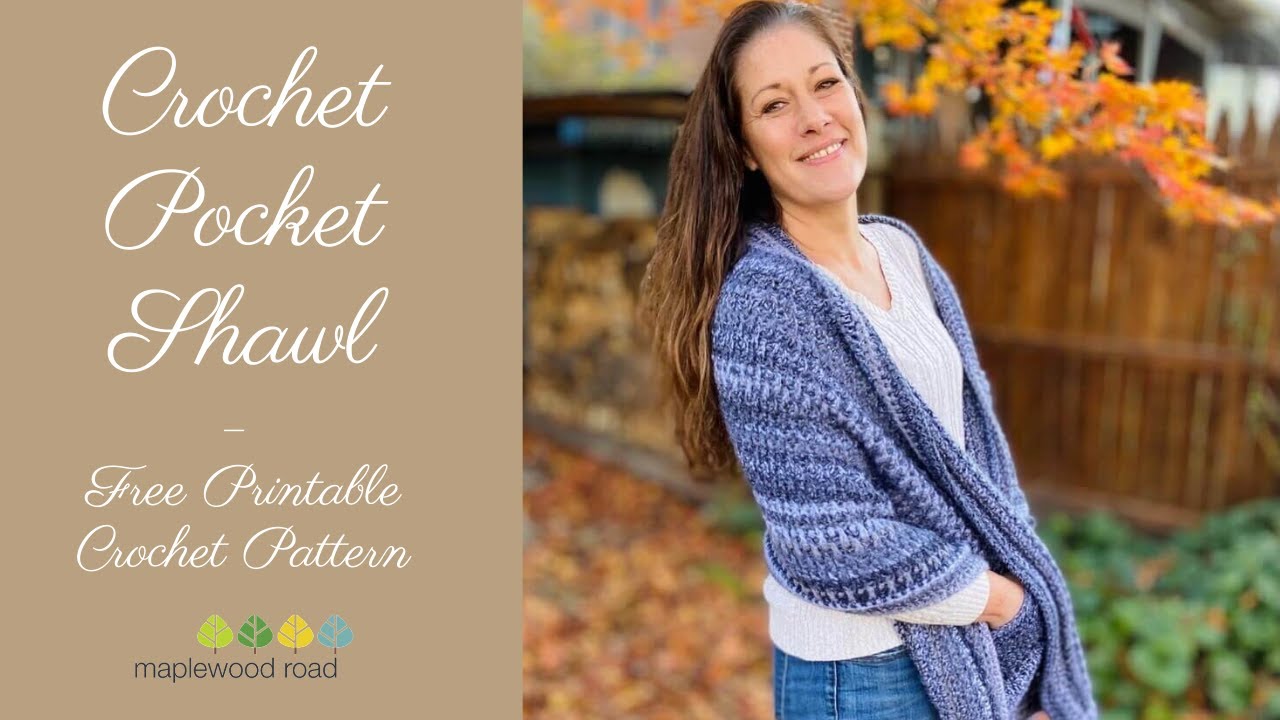 Crochet Pocket Shawl Free Pattern