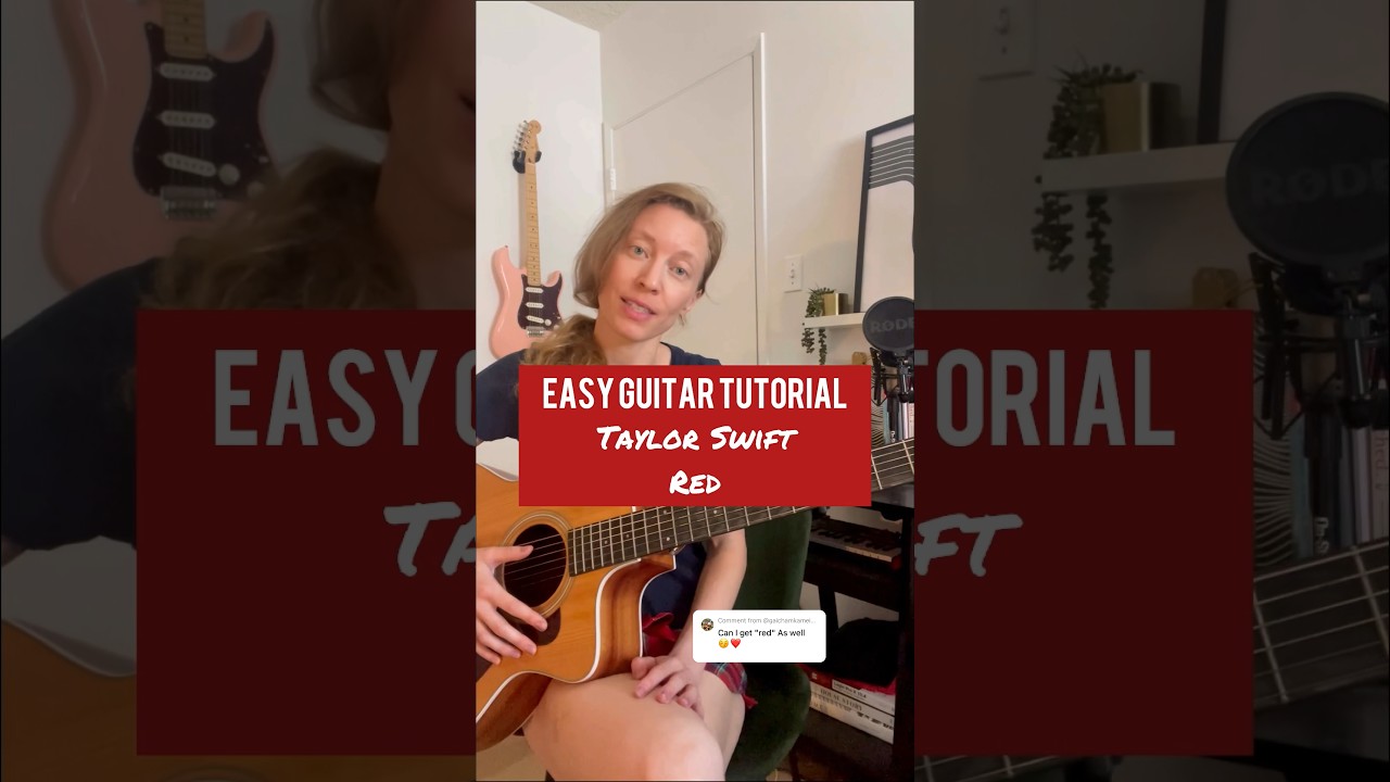 Taylor Swift Red - EASY GUITAR TUTORIAL ❤️🎸  