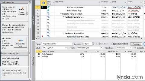 0601 Using the Task Inspector to handle scheduling issues