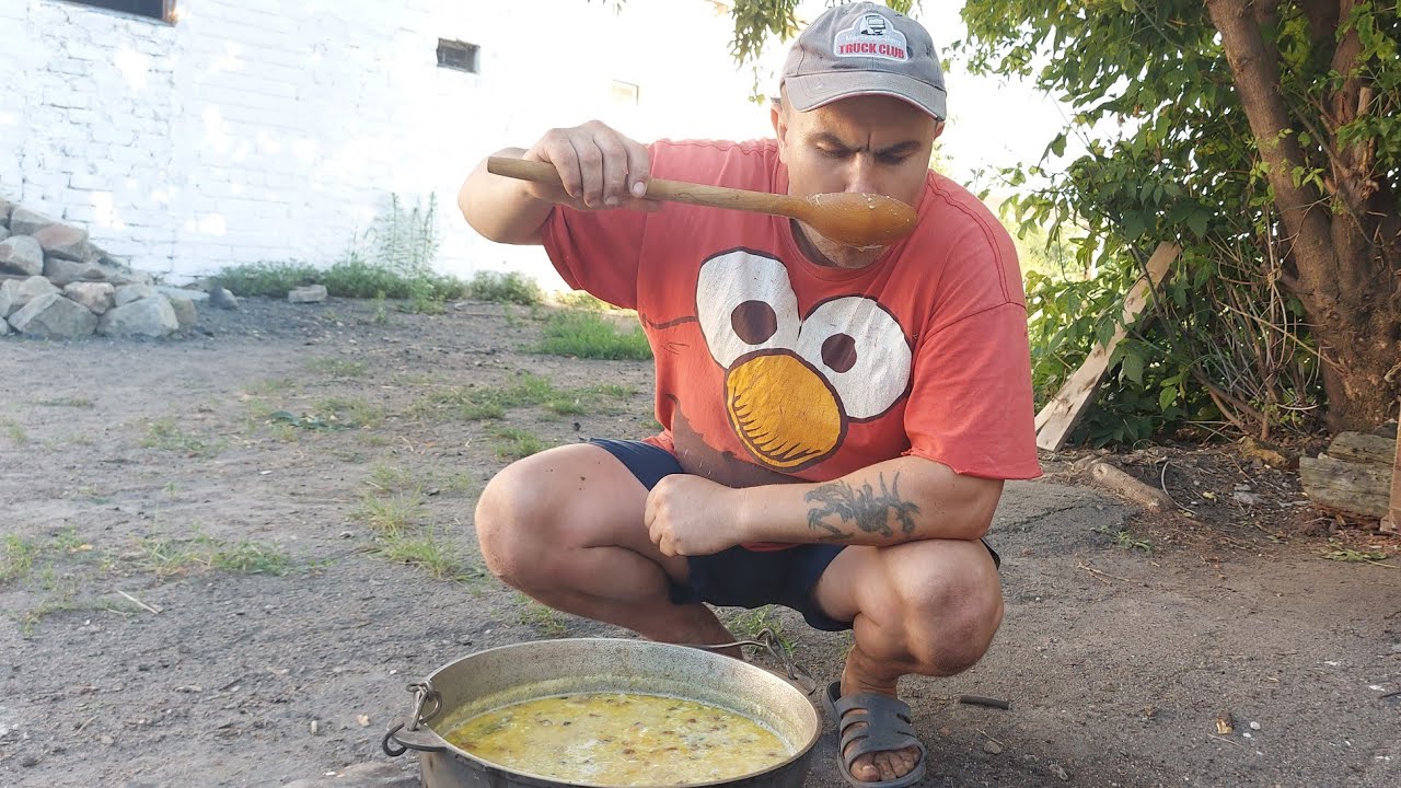 Ужин с меня!!!Очень вкусная полевая каша!!! - YouTube