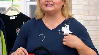 Famous Quacker Factory Set of 2 Fall Fun 3/4 Sleeve T-shirts on QVC Net Worth