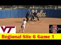 San diego state vs virginia tech softball highlights 2024 ncaa regional site 6 game 1