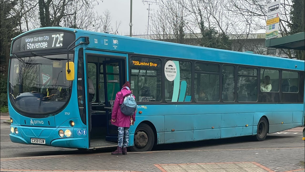 INCREDIBLE!! Arriva Herts and Essex VDL SB200 Wright Pulsar 3757 CX58 EUW on Route 725
