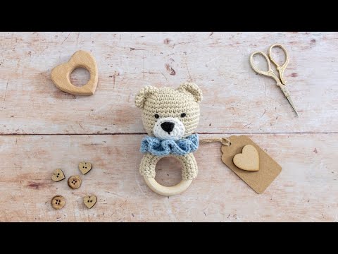 How to Crochet a Baby Rattle (PART 2 of Bear Amigurumi Teething Toy)
