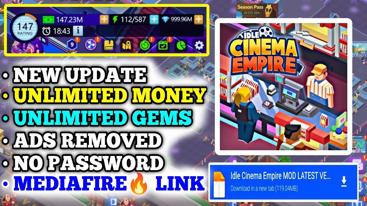 Idle Cinema Empire Mod (Unlimited Money & Gems) |No Ads 