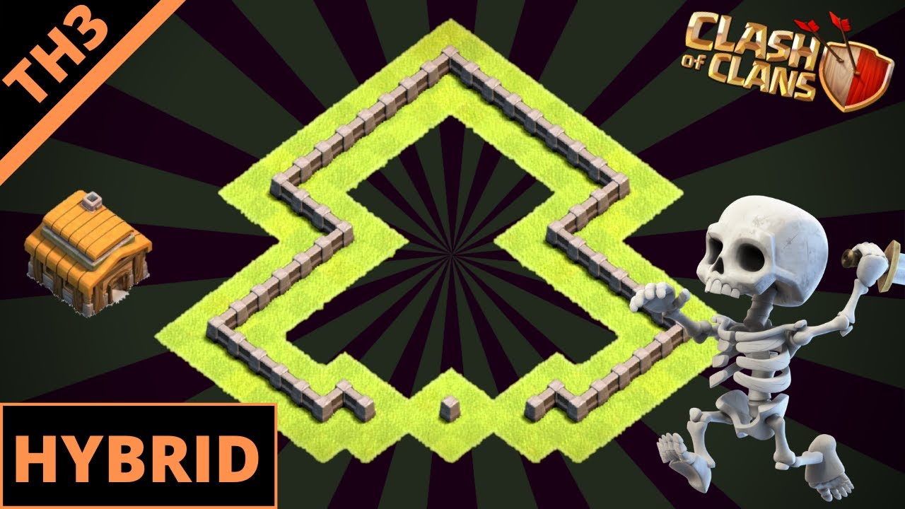New Best TH3 HYBRID Base Layout 2021 | Town Hall 3 Base Design | Clash Of Clans