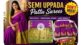 Uppada Semi Pattu Sarees Latest Collection 2026 | Best Offer Price | Soft & Elegant screenshot 5