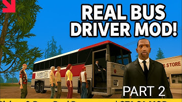 GTA SA Android | BUS DRIVER MOD Part 2 | CLEO MOD Link | Los Santos Route