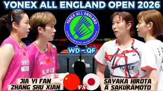 [WD-QF] Jia Yi Fan/Zhang Shu Xian (CHN) vs Hirota/Sakuramoto (JPN) | Badminton AE 2026