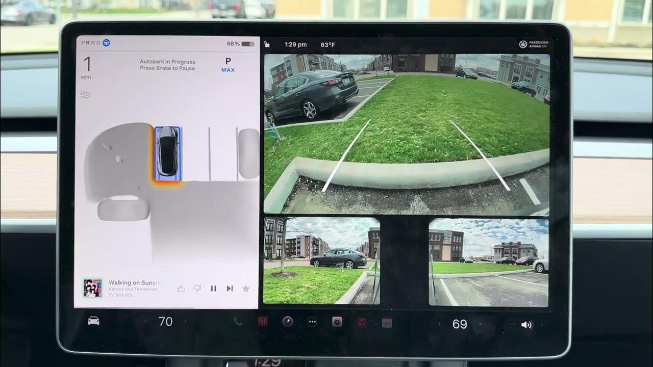 Parking with AutoPark in Tesla Model Y 2024.3.6 YouTube
