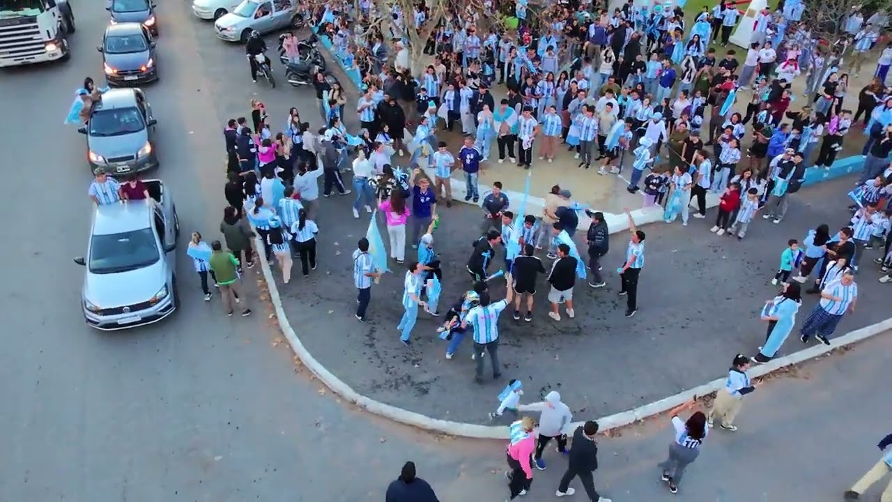 Desde el dron de InfoHuella: Así festejó Victorica el triunfo de Argentina ante Inglaterra