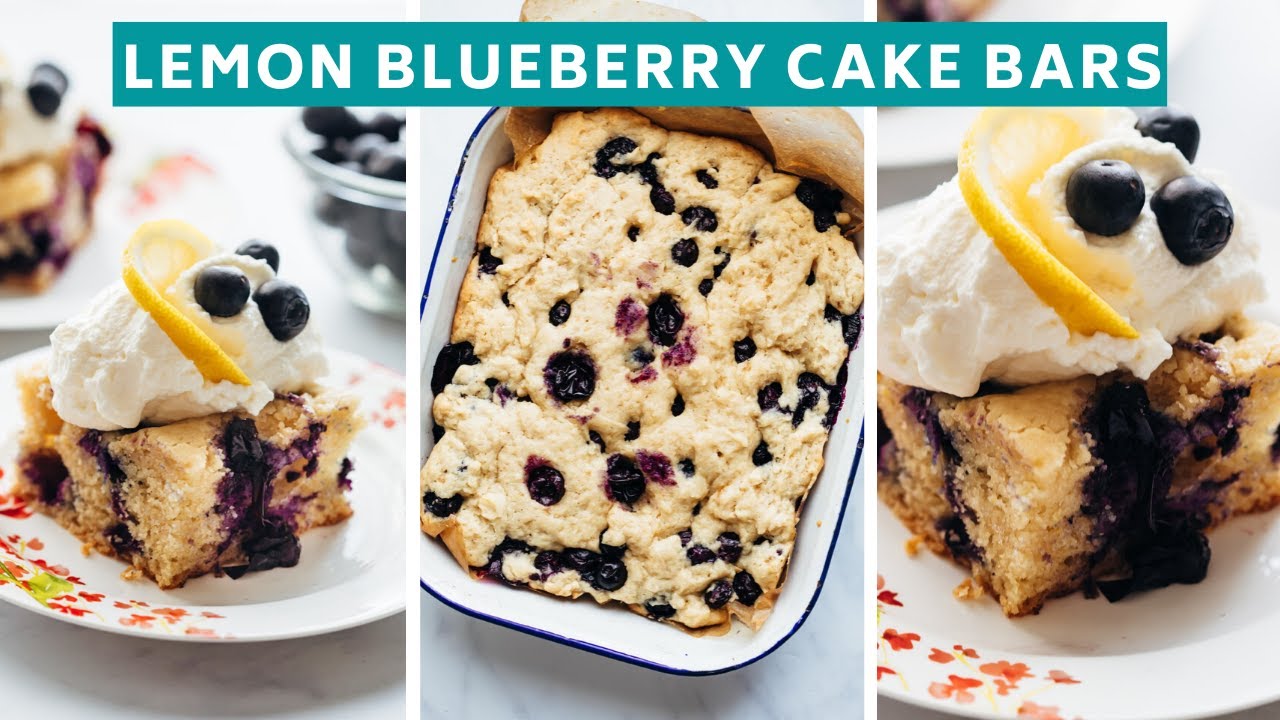 Lemon Blueberry Cake Bars are bursting with juicy blueberries! YouTube