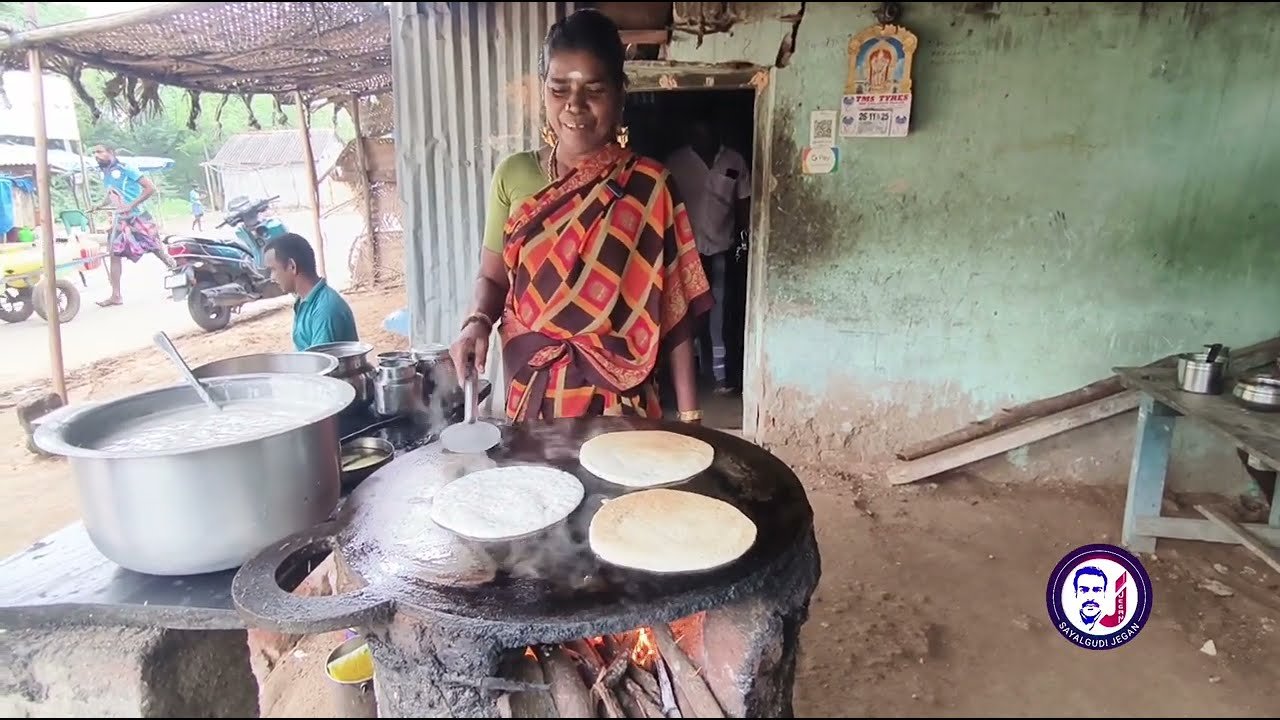 ஆட்டு உரல் சட்னியுடன் 50 பைசாவில் துவங்கிய கிராமத்து தோசைகடை /Village Tasty Thosai kadai 