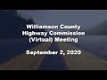 Williamson County Highway Commission (Virtual) Meeting - Sept. 2, 2020