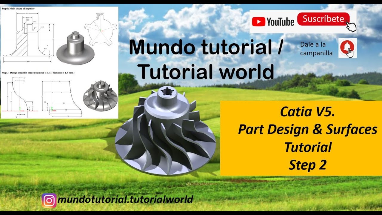 Surfaces&Solid Catia V5 Tutorial. Impeller (Step2)