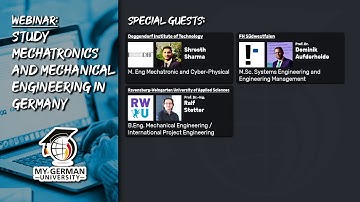 Webinar: Study Mechatronics and Mechanical Engineering in Germany