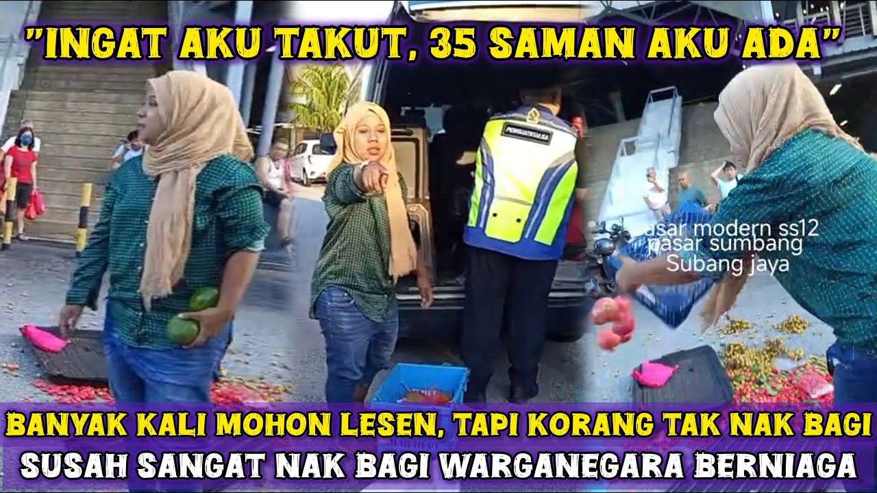 WANITA MENG4MUK, T3NGKING PENGUATKUASA, RAMPAS BARANG NIAGA DI PASAR SUBANG JAYA