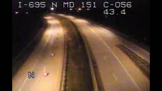 I-695 N Of MD 151 Traffic Camera 11/1/2025 6:39 PM - 8:05 PM (Night)