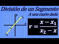 Determina la razón en la que el punto P divide al segmento AB