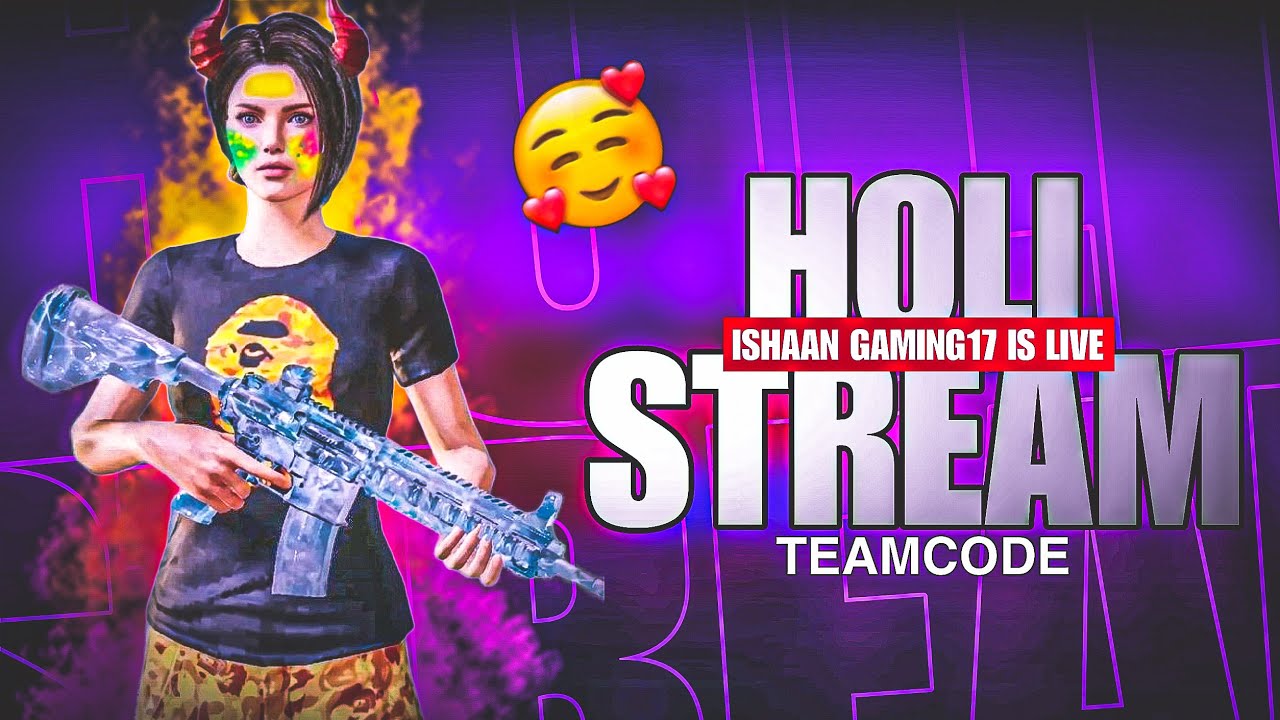 HAPPY HOLI GUYS 😍😍 || Pubg Lite Live Stream || Join With Team Code ...